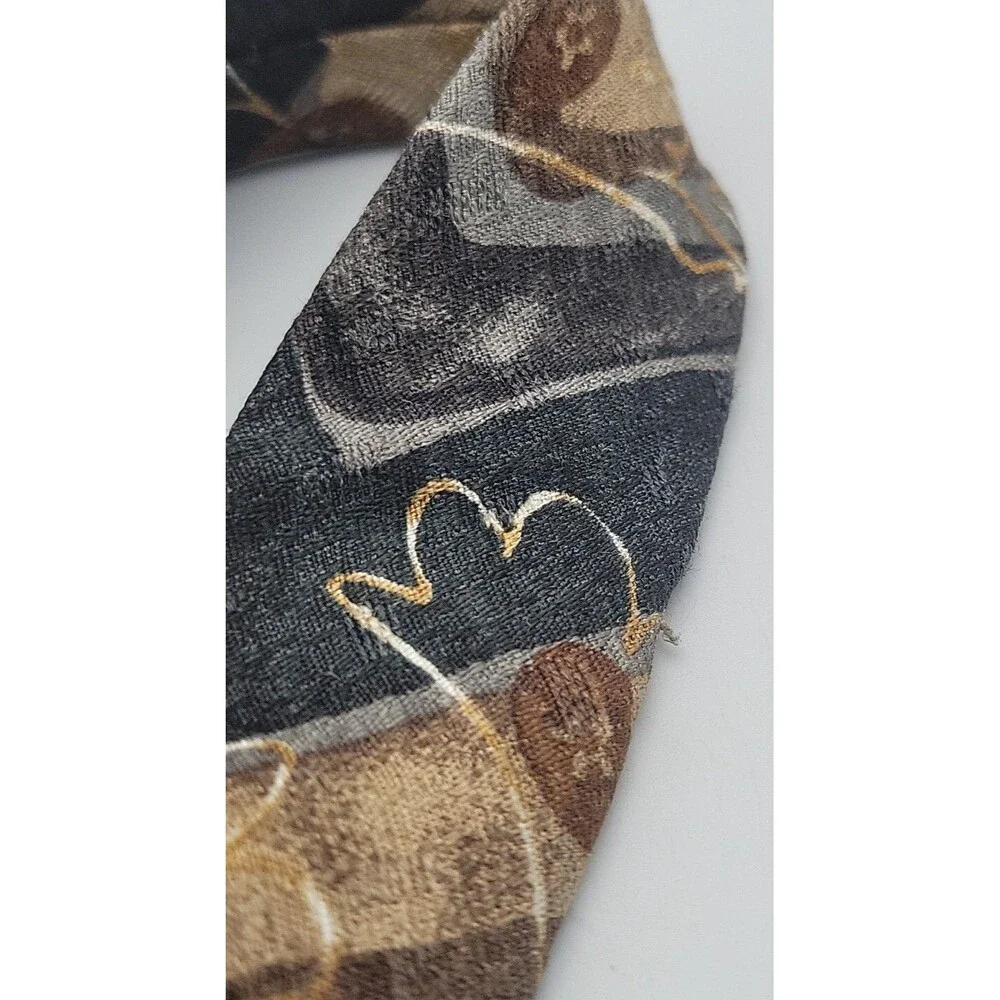 BUGATTI 100% Italian Silk Tie Earthtones Modern Design Gentleman